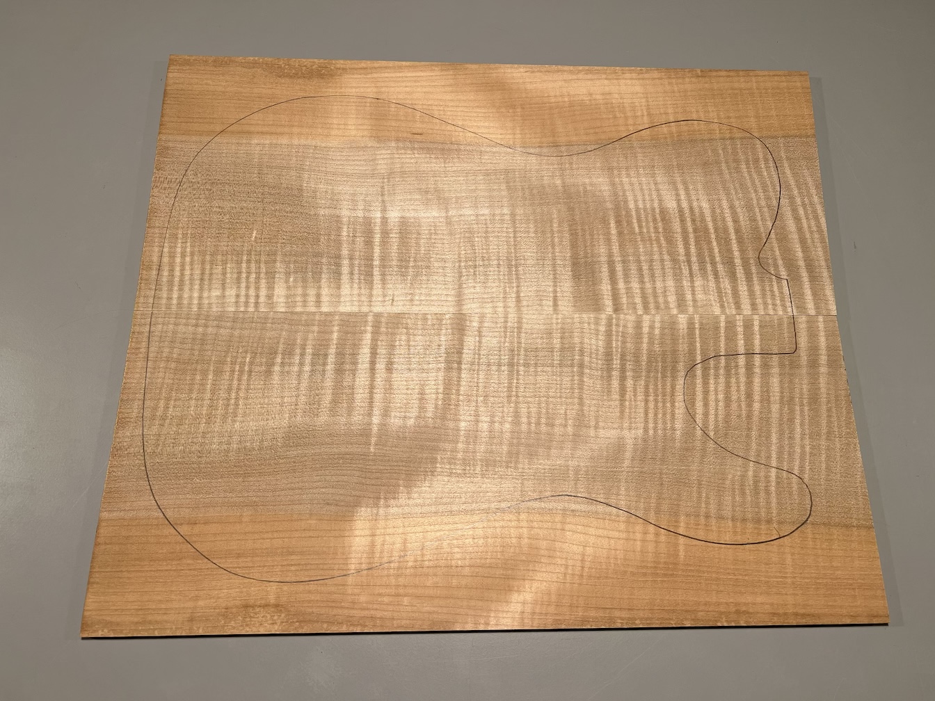 Drop Top - #3114 - 3A Grade Flame Maple Tele Color 17.375"x15.125"x.255" - Image 3