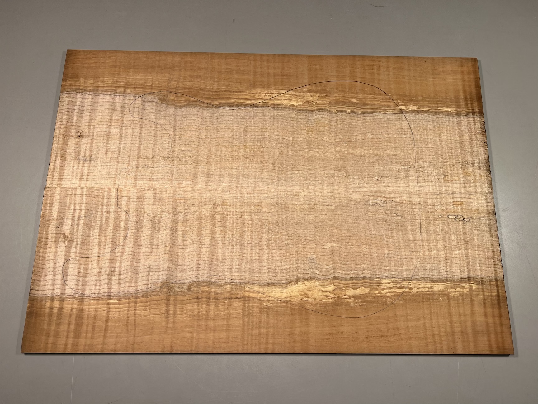 Drop Top - #6842 - 4A Grade Big Leaf Flame Maple Color 23.5"x16.37"x.27" - Image 2