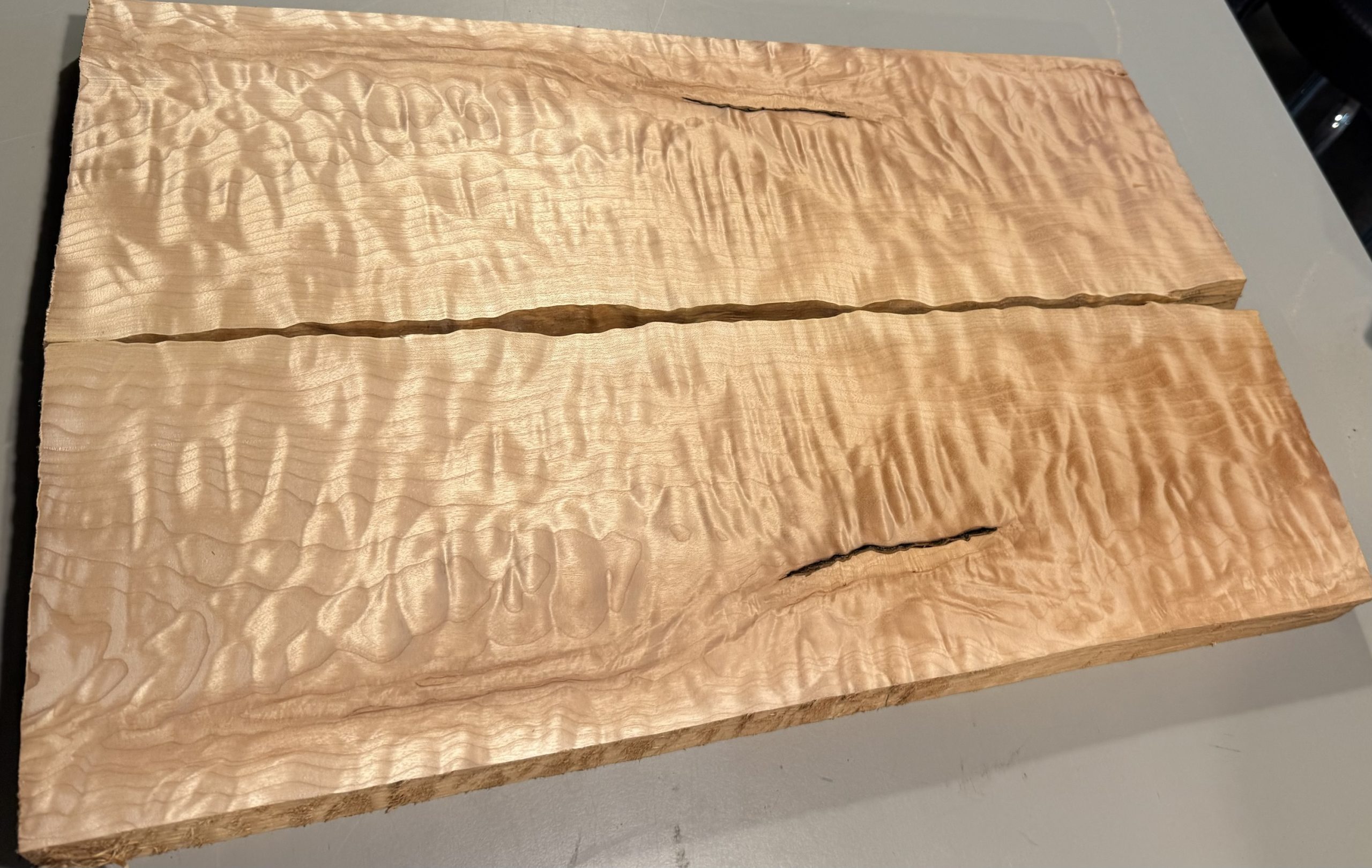 Book Match Sets-#15255-4A Grade-Quilted Maple-Book Match Set-24"x14"-13"x1.34"