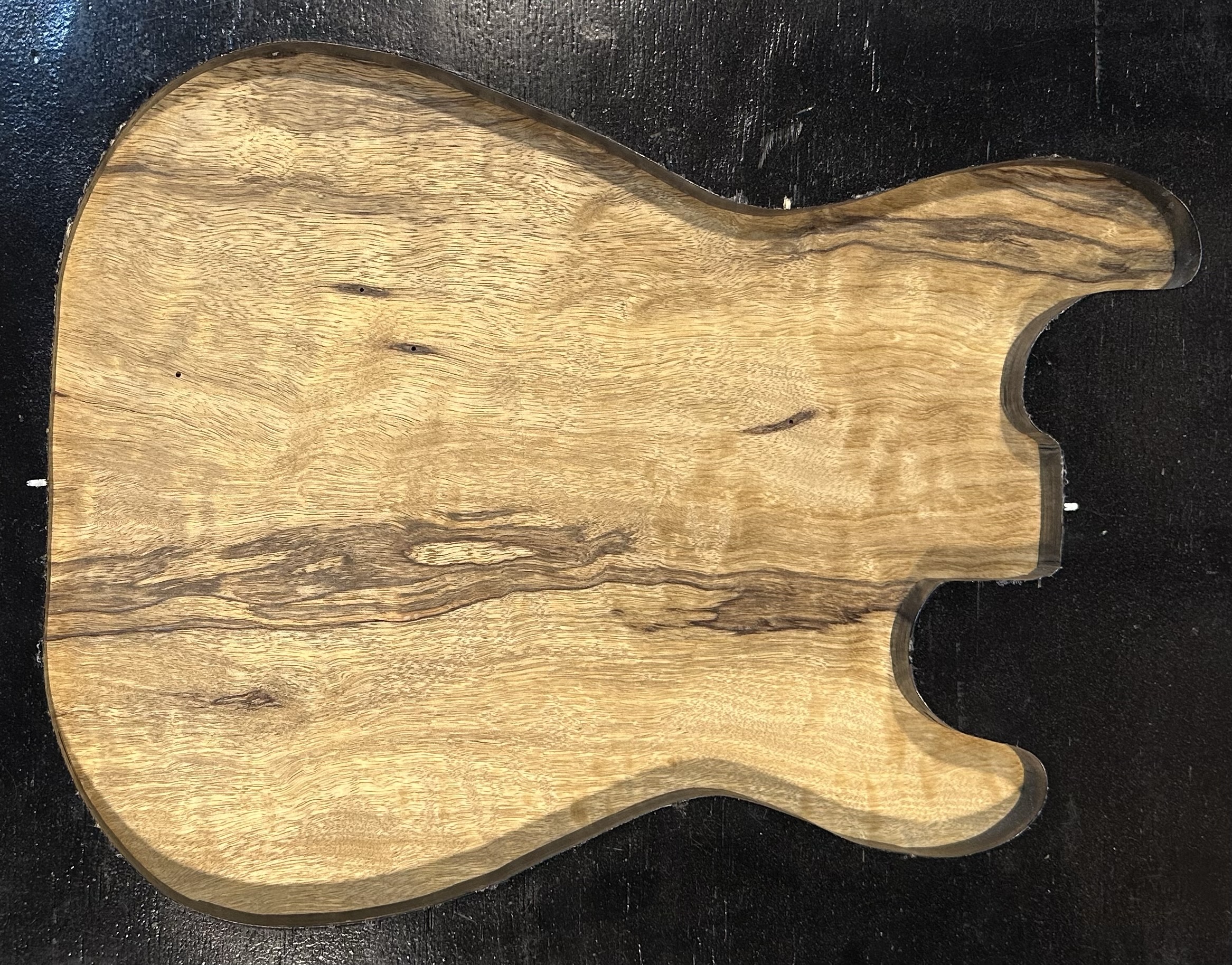 Body Blank-#15328-Flame Black Limba-1 Piece-Standard Size-Heavy Weight-23"x15.25"x1.74"