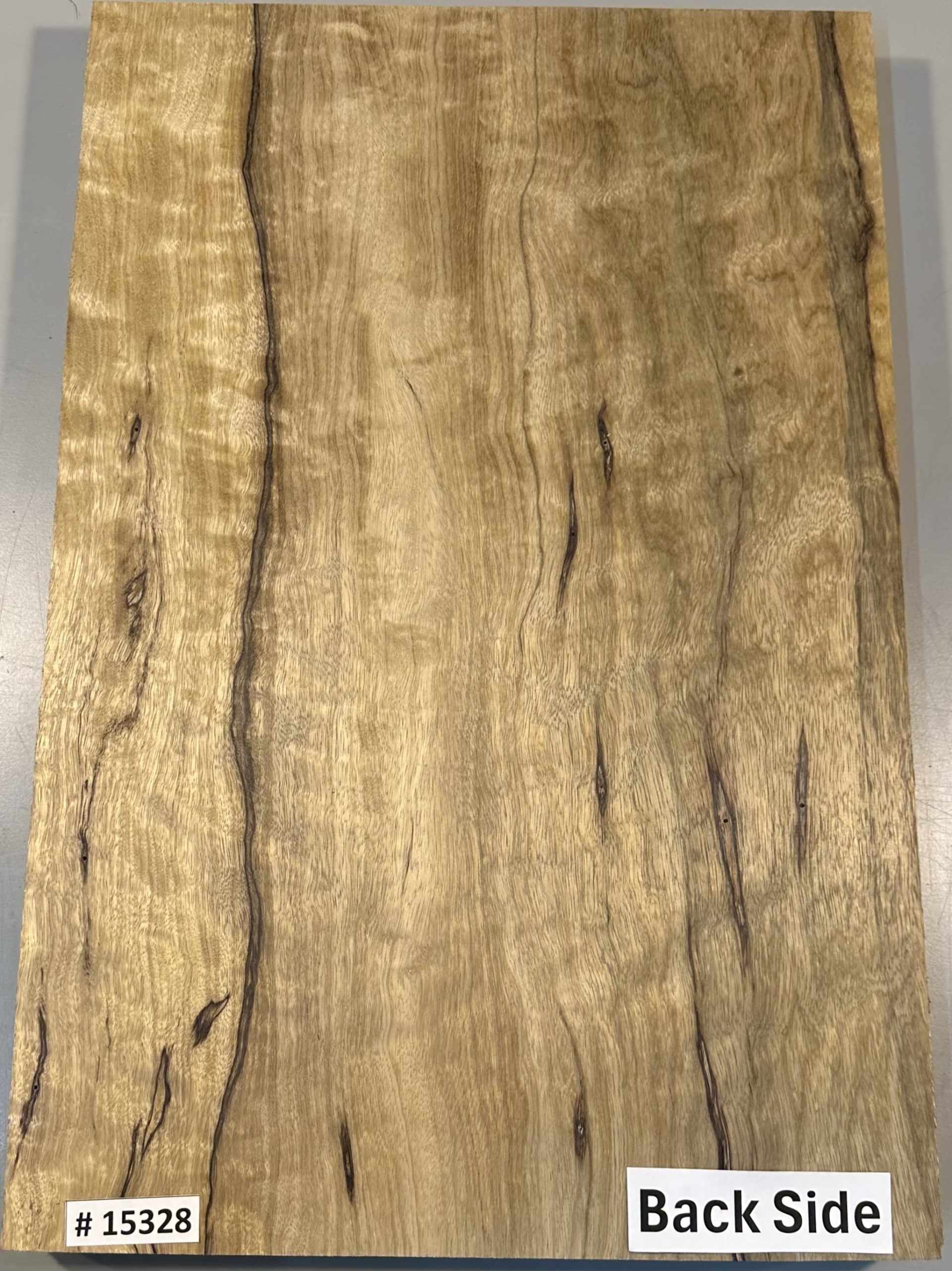 Body Blank-#15328-Flame Black Limba-1 Piece-Standard Size-Heavy Weight-23"x15.25"x1.74" - Image 3
