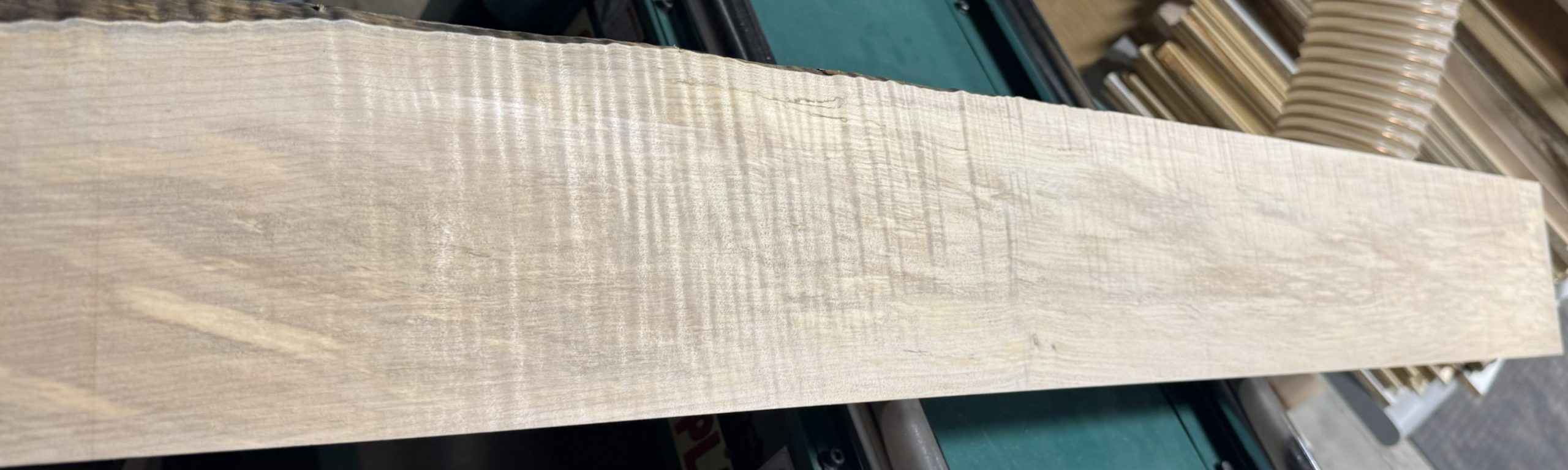 Neck Blank-#15923-4A Grade-Red Leaf Flame Maple-Rift Sawn-Color-46.75"x5.75"-5.25"-4.50"x2.47" - Image 3