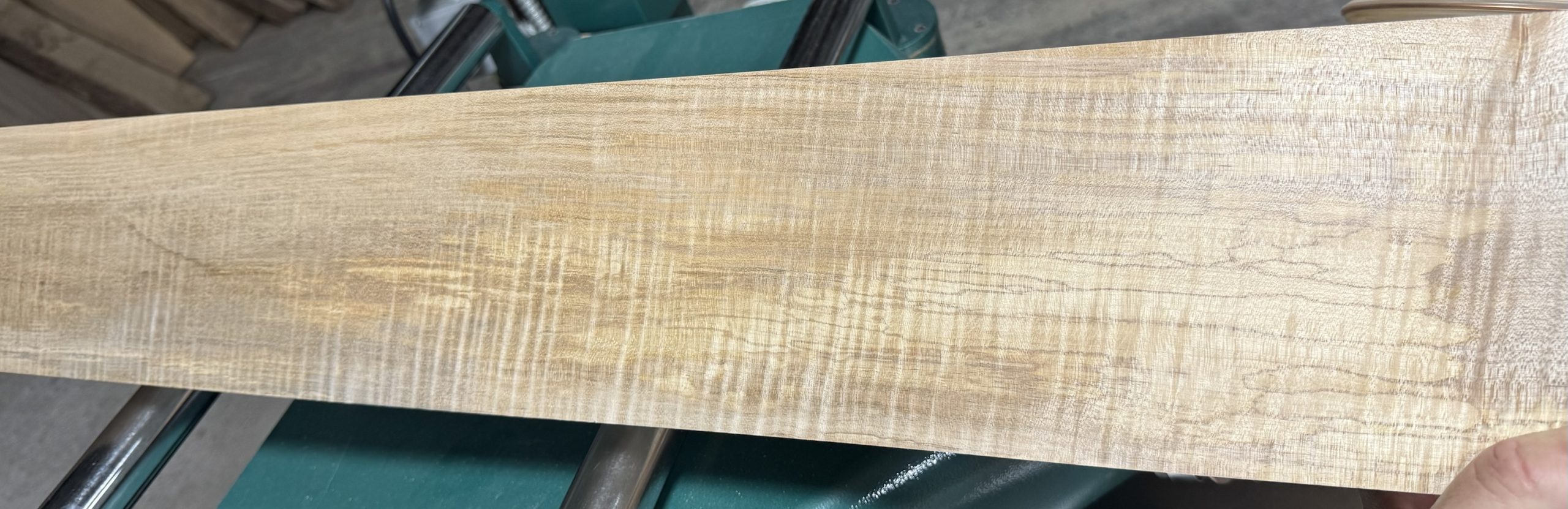 Neck Blank-#15923-4A Grade-Red Leaf Flame Maple-Rift Sawn-Color-46.75"x5.75"-5.25"-4.50"x2.47"