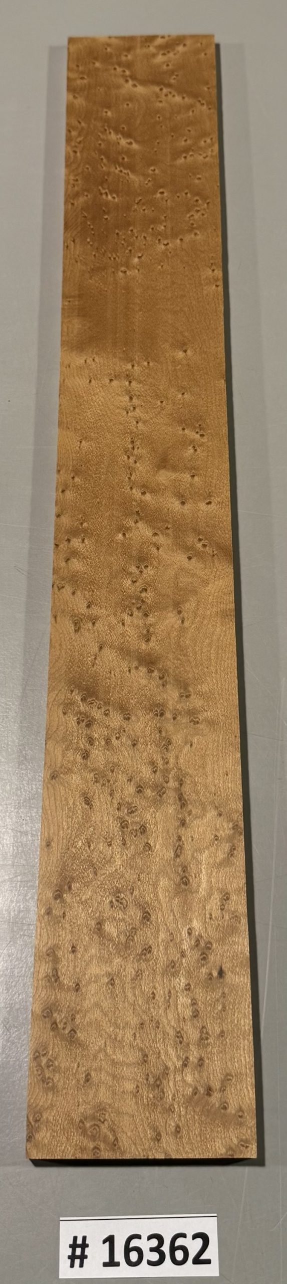 Fingerboard-#16362-B Grade-Roasted Birdseye Maple-21"x3"x.32"