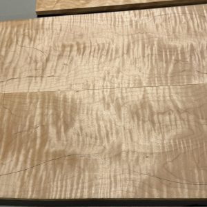 Drop Top-#17049–4A Grade Red Leaf Tiger Maple 23.75"x14.75"-*-13.25"x.524"