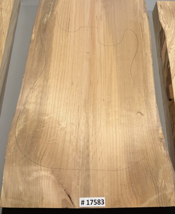 Body Blank-# 17583–Rainbow Alder 1-Piece 23.50”x14.50”—13”x2”—- 2.43 LBS/BF - Image 2