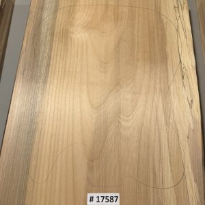 Body Blank-# 17587–B-Grade Rainbow Alder 1-Piece 19”x14.50”-14”-13.50”x2”—-2.68 LBs/BF