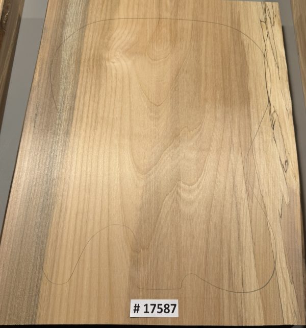 Body Blank-# 17587–B-Grade Rainbow Alder 1-Piece 19”x14.50”-14”-13.50”x2”—-2.68 LBs/BF