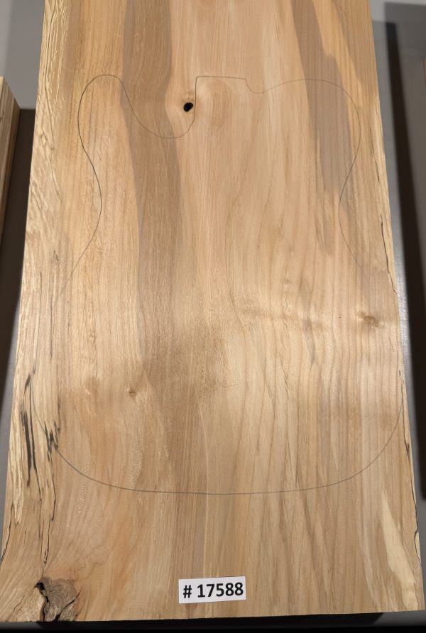 Body Blank-# 17588–Rainbow Alder 1-Piece 24.25”x13.50”-13.25”-12.75”x2”—2.31 LBS/BF - Image 3