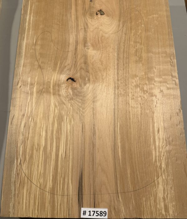 Body Blank-# 17589–B-Grade Rainbow Alder 1-Piece 21.75”x15.75”—15.50”x1.77”—2.32 LBS/BF - Image 3