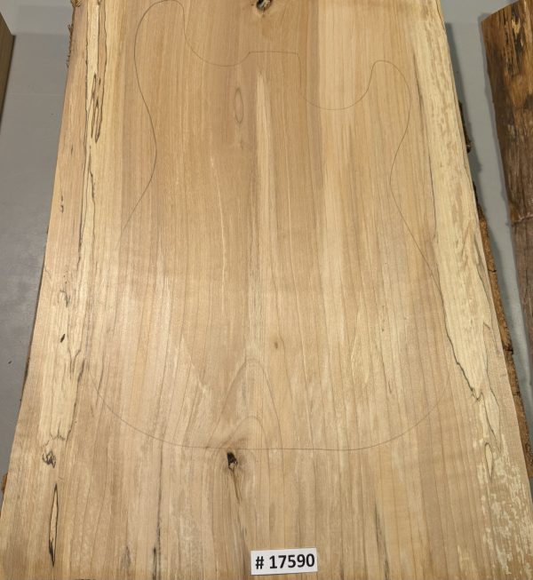 Body Blank-# 17590–Rainbow Alder 1-Piece 23”x17.50”-16”-15.50”x2”—2.28 LBS/BF - Image 3