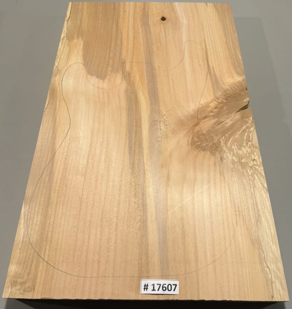 Body Blank-# 17607—B-Grade Rainbow Alder 1-Piece 23.75”x15.75”—14.25”x1.84”—-2.28 LBS/BF - Image 4
