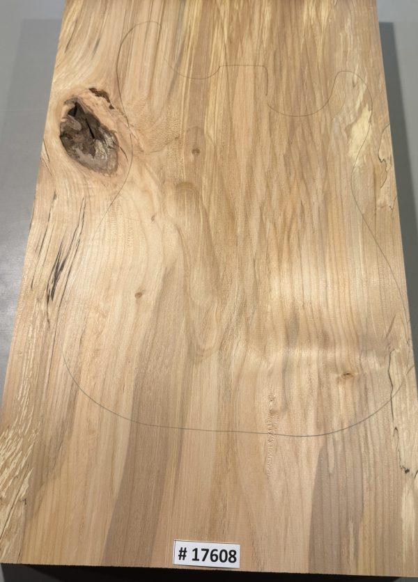 Body Blank-# 17606—B-Grade Rainbow Alder 1-Piece 24”x14.75”—14.50”x1.84”—-2.29 LBS/BF - Image 2