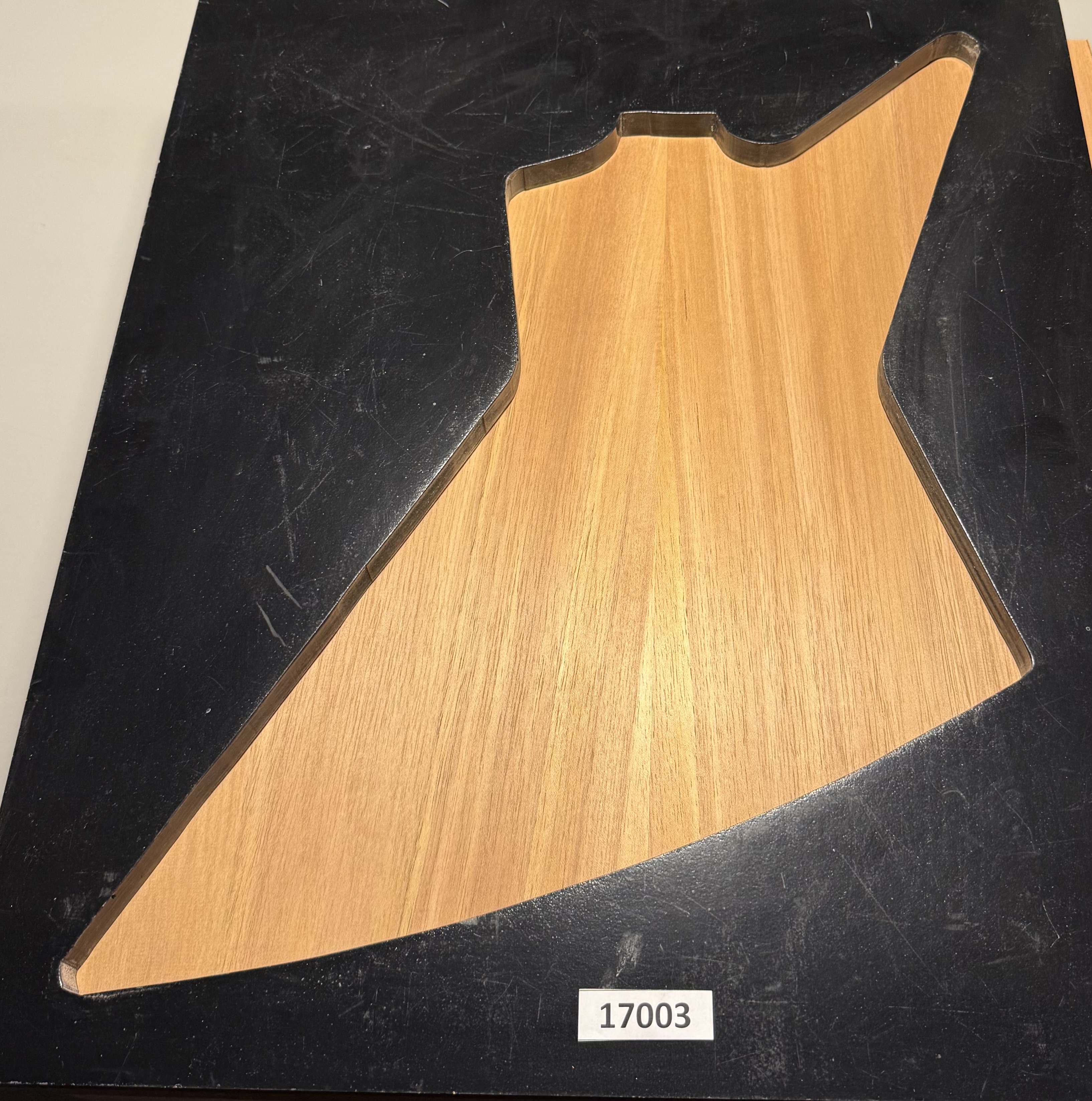 Body Blank-#17003–Explorer Size Spanish Cedar 2-Piece Glued Ultra Light Weight 23.87”x20.50”x1.85”—2.20 LB/BF