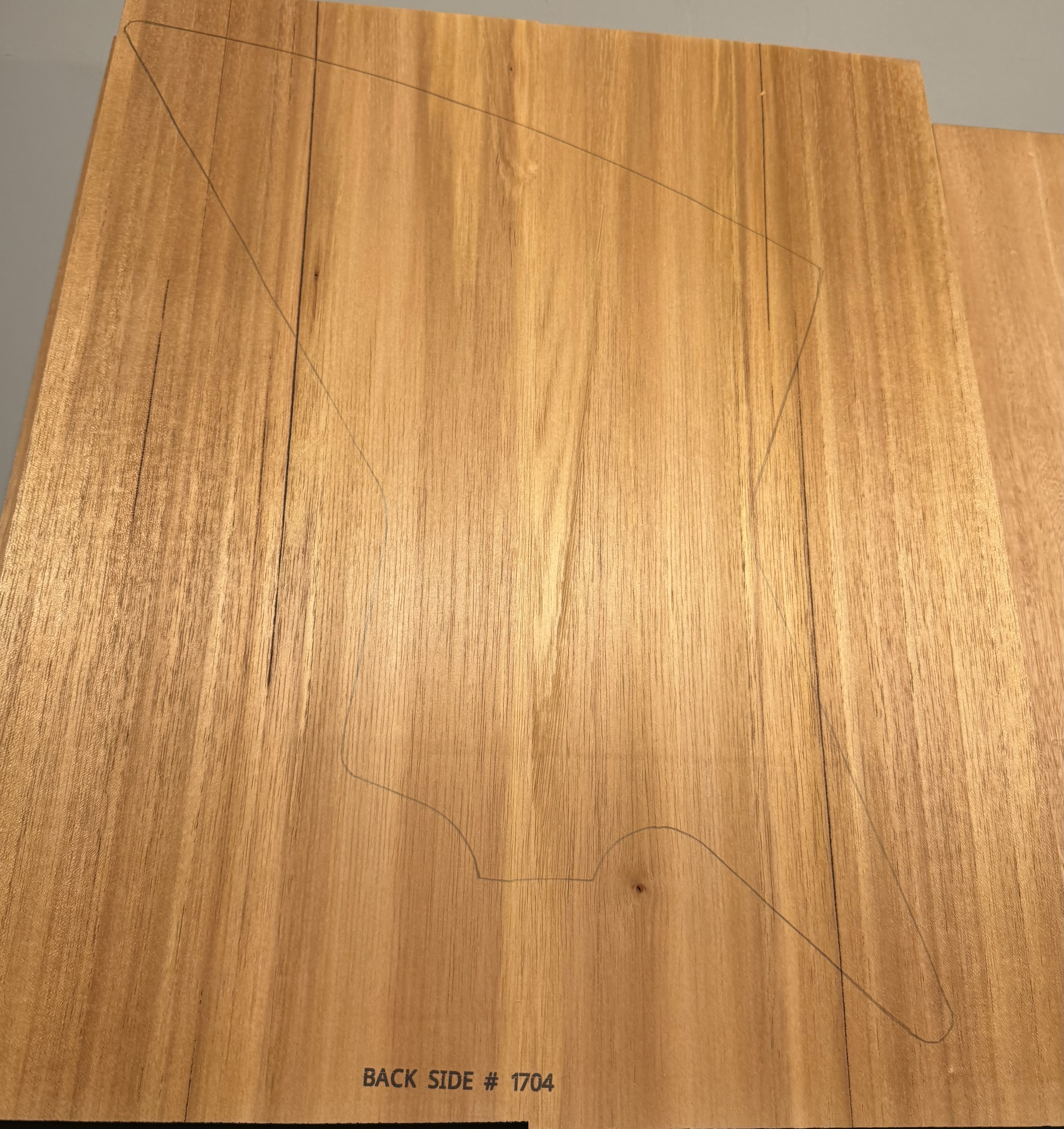 Body Blank-# 17004–Explorer Size Spanish Cedar 2-Piece Ultra Light Weight 24”x19.50”x1.85”—2.22 LB/BF