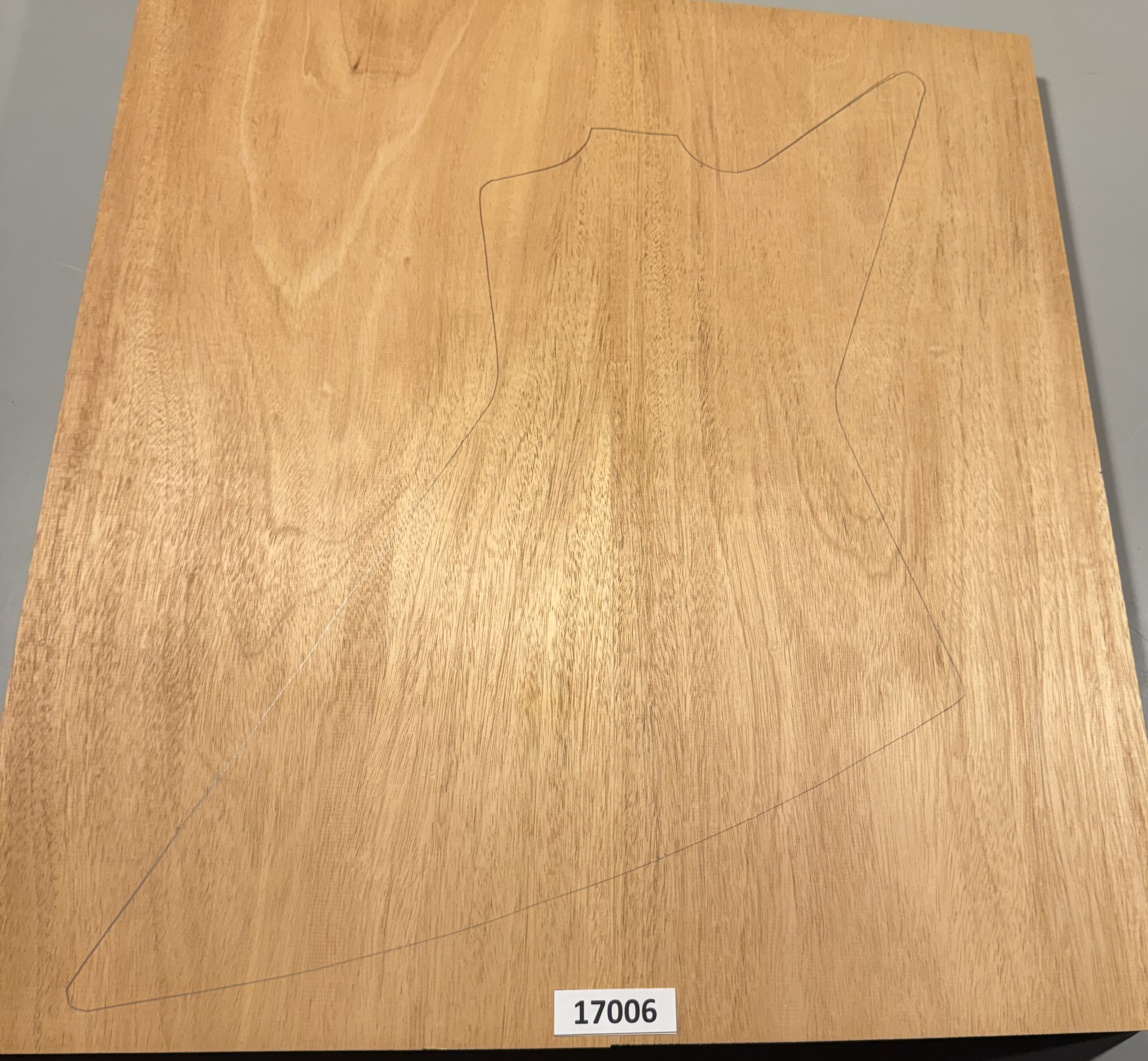 Body Blank-# 17006–Explorer Size Spanish Cedar 2-Piece Glued Light Weight 24”x21.75”x1.85”—2.47 LB/BF - Image 4